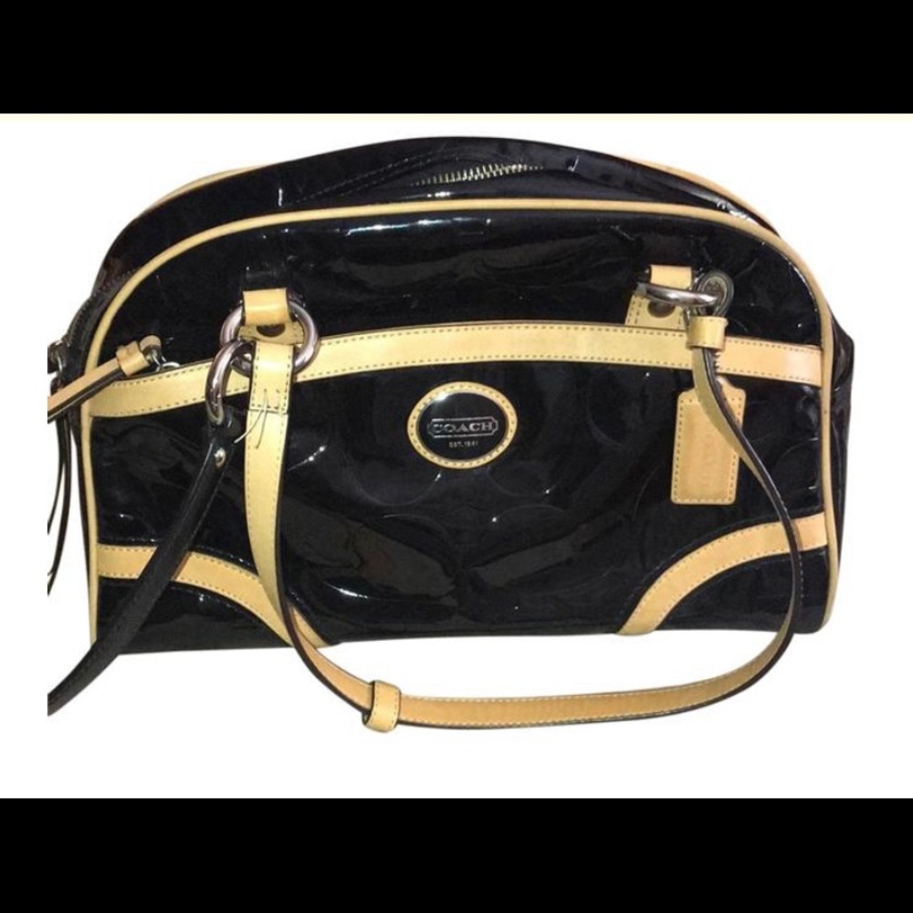 Coach patent monogram leather